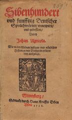 DLIT8646 : Sibenhundert vnd funfftzig Deutscher Sprüchwörter (1582)