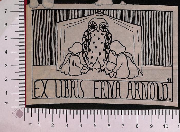 - (Arnold, Erna), Etikett: Exlibris; 'Erna Arnold'.  (Prototyp)