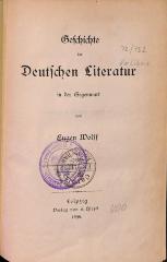 DLIT8830 : Geschichte der Deutschen Literatur in der Gegenwart (1896)