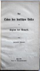Zs 2031 : Das Leben des deutschen Volks bei Beginn der Neuzeit. (1893)