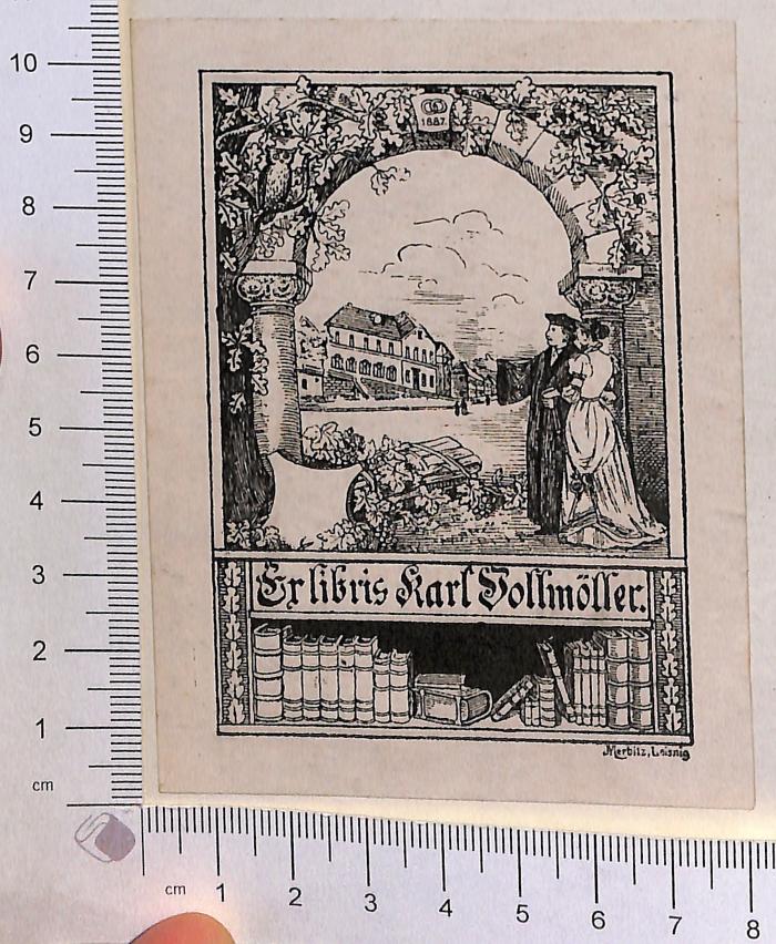 - (Vollmöller, Karl), Etikett: Exlibris; 'Karl Vollmöller'.  (Prototyp)