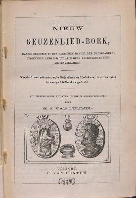 DLIT8766 : Nieuw Geuzenlied - Boek, warin begrepen is den gantschen handel der Nederlanden, beginnende anno 1564 uit alle oude Geuzenlied-boeken bijeenverzameld ... ([1874])