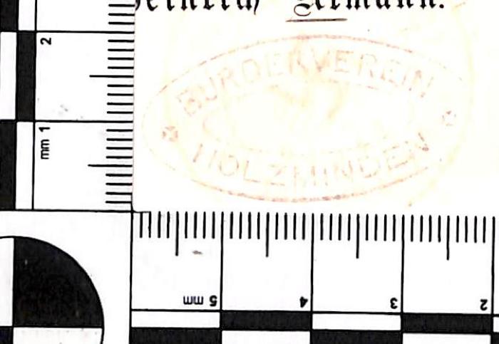 -, Stempel: Name, Ortsangabe; 'BÜRGERVEREIN / HOLZMINDEN'