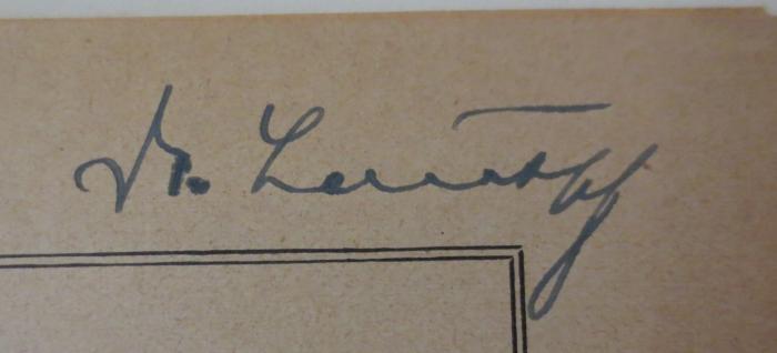 -, Von Hand: Autogramm, Berufsangabe/Titel/Branche; 'Dr. Levi[nsky]'