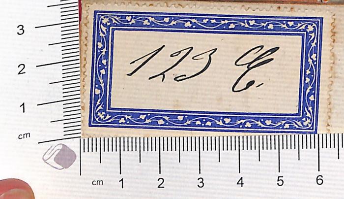 -, Etikett: ; '123 E.
Etikett Rahmen blau florale Ranke '