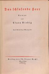 DLIT8903 : &lt;&gt; schlafende Heer ([1933])