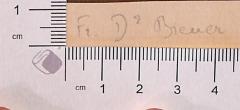 - (Breuer, D[?] Fr.), Von Hand: Notiz; 'Fr. D[r.] Breuer [?]'. 