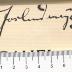- (Andereya, Jos. ), Von Hand: Autogramm; 'Jos. Andereya 
Dez. 13'.  (Prototyp)