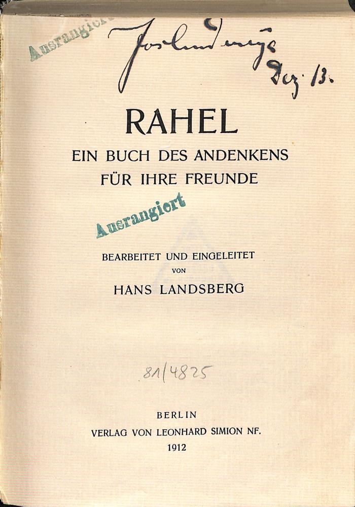 DLIT10361 : Rahel (1912)