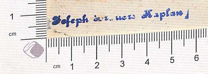 - (Brauers Kaplan, Joseph ), Stempel: Exlibris; 'Joseph Brauers Kaplan '.  (Prototyp)