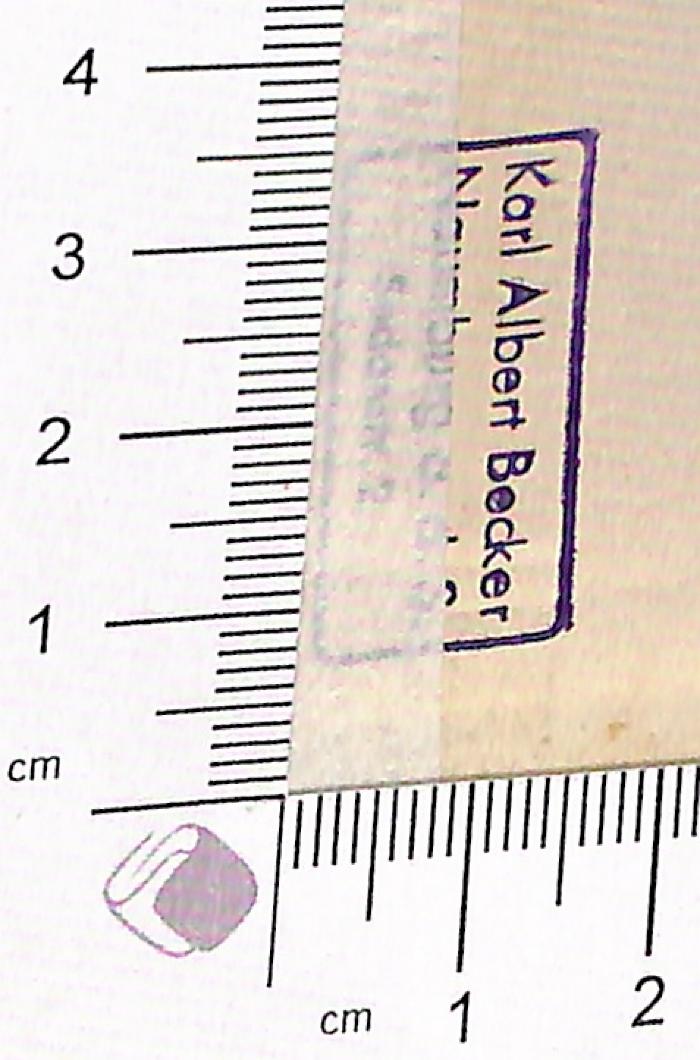 - (Becker, Karl Albert), Stempel: ; 'Karl Albert Becker Naumburg a.d.S. Sadonstr. 2'.  (Prototyp)