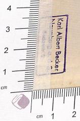 - (Becker, Karl Albert), Stempel: ; 'Karl Albert Becker Naumburg a.d.S. Sadonstr. 2'.  (Prototyp)