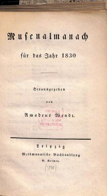DLIT10325 : Musenalmanach (1830-1832)