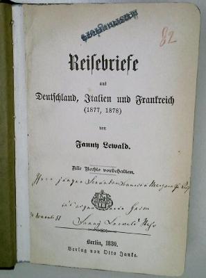 DLIT10538 : Reisebriefe aus Deutschland, Italien und Frankreich (1880)