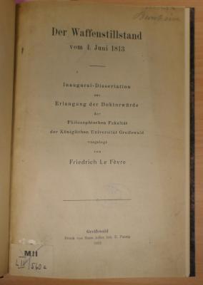 10 08 1064 : Der Waffenstillstand vom 4. Juni 1813 (1912)
