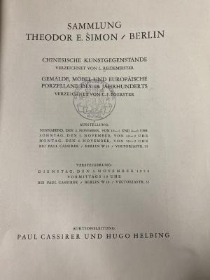 Q 00/2078 : Sammlung Theodor E. Simon (1929)