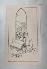 - (Blau, Ernst), Etikett: Exlibris; 'Dr. Ernst Blau Ex libris'.  (Prototyp)