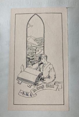 - (Blau, Ernst), Etikett: Exlibris; 'Dr. Ernst Blau Ex libris'.  (Prototyp)