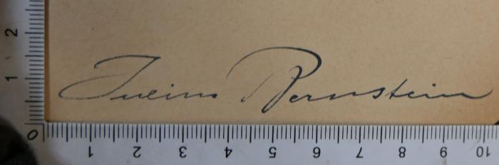 -, Von Hand: Autogramm; 'Julius Bernstein'