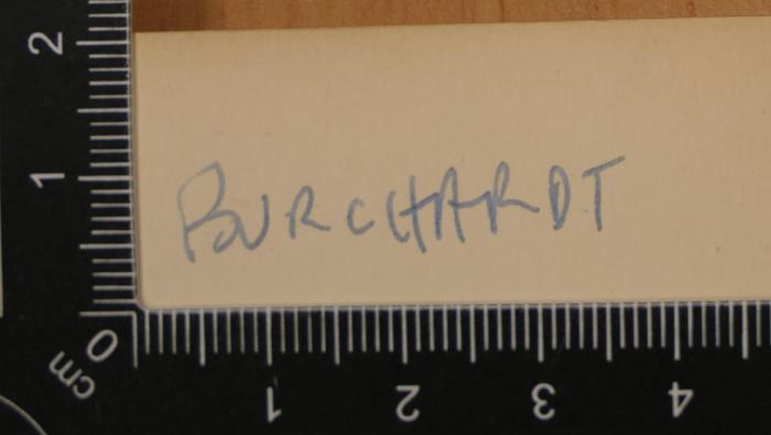 -, Von Hand: Autogramm; 'Burchardt'