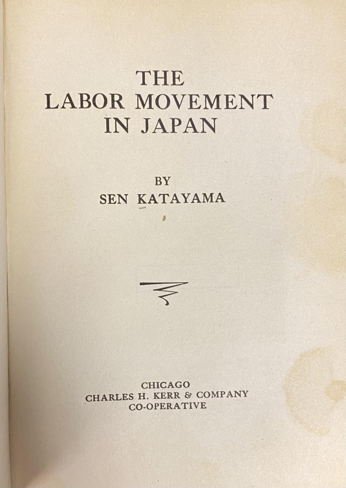 00/12579 : The labor movement in Japan (1918)