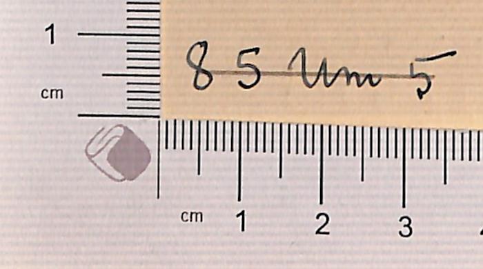 -, Von Hand: Notiz; '85 Um 5 [durchgestrichen]'
