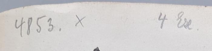 - (Deutsche Arbeitsfront. Zentralbücherei), Von Hand: Nummer; '4853. X 4 Ex.'. 