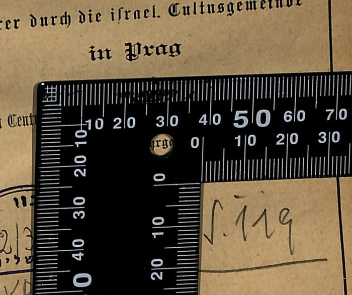 -, Von Hand: Notiz; 'P.119'