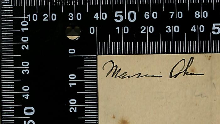 - (Cohn, Marcus), Von Hand: Autogramm; 'Marcus Cohn'. 