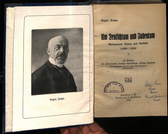 JUD II D 994 : Um Deutschtum und Judentum: Gesammelte Reden und Aufsätze (1894–1919) (1919)