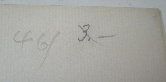 Kk 1057 2.Ex.: Anatomische Organkrankheiten aus seelischer Ursache (1930);- (unbekannt), Von Hand: Preis; '3.-'. ;- (unbekannt), Von Hand: Nummer; '46/'. 