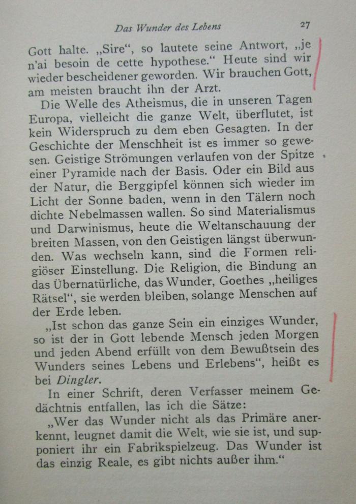 Kh 62 2. Ex.: Das Wunder in der Heilkunde (1930);- (unbekannt), Von Hand: Annotation. 