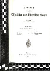 44/12067 : Handbuch des geltenden öffentlichen und bürgerlichen Rechts (1904)