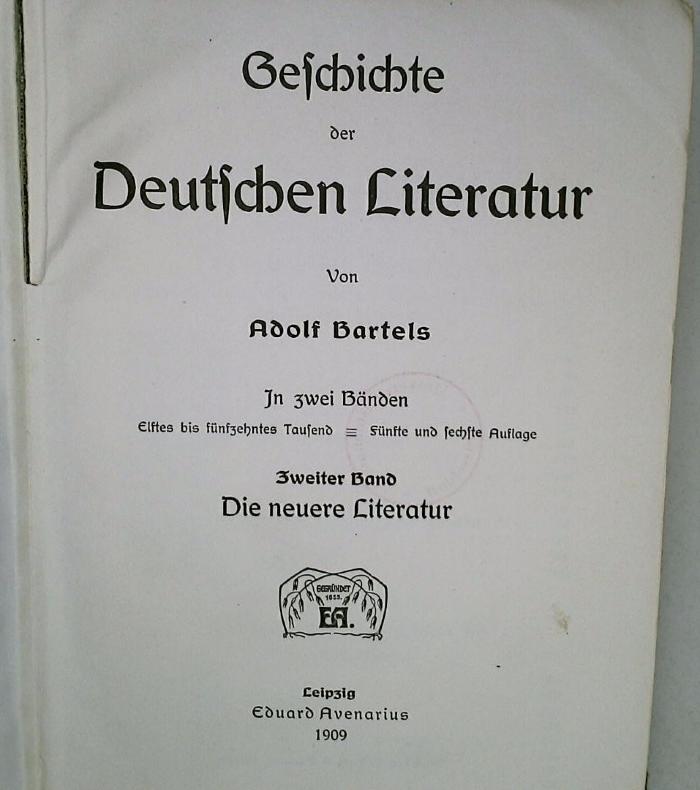 DLIT10615:1 : Geschichte der deutschen Literatur (1909)