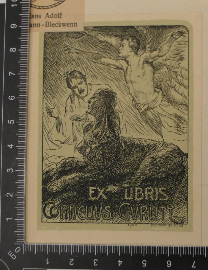 - (Gurlitt, Cornelius), Etikett: Exlibris, Name; 'Cornelius Gurlitt'. 