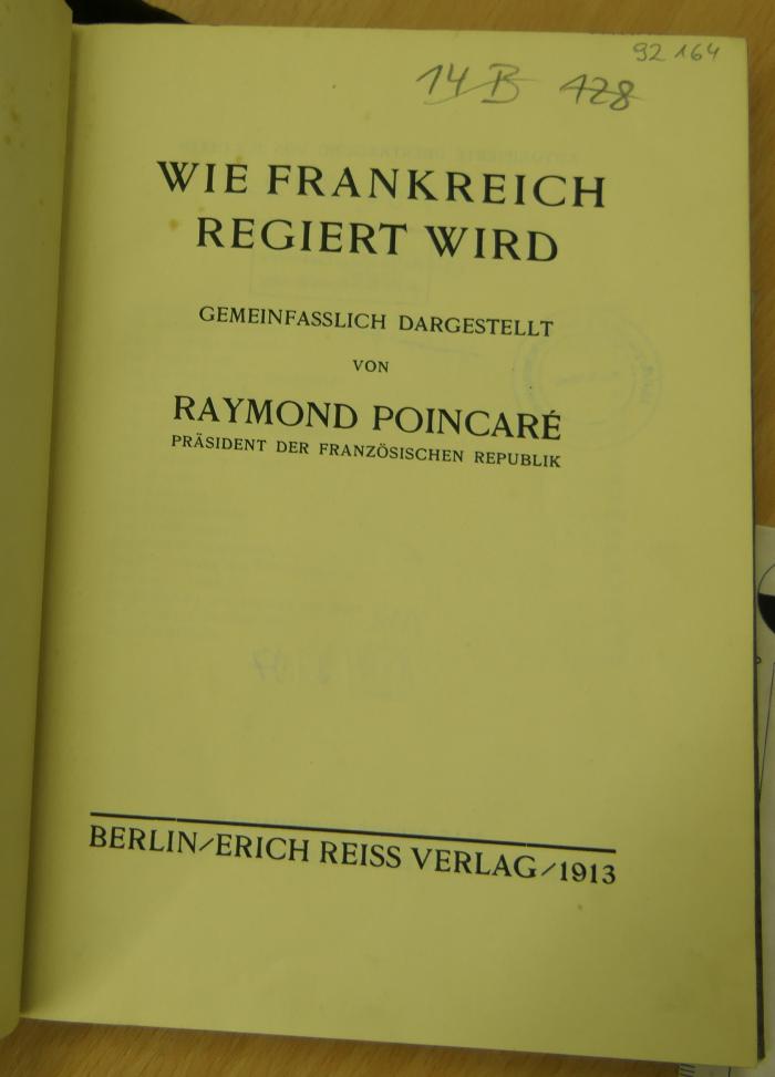  Wie in Frankreich regiert wird (1913)