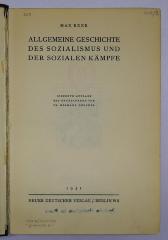 Bb 106&lt;7&gt; : Allgemeine Geschichte des Sozialismus und der sozialen Kämpfe (1931)