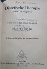 Ki 506 f: Diätische Therapie nebst Diätbeispielen (1928)