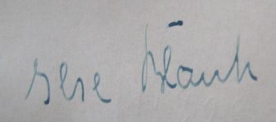 Kl 723 b: Einführung in die Orthodontie (1927);- (Blank, Ilse), Von Hand: Autogramm, Name; 'Ilse Blank'. 