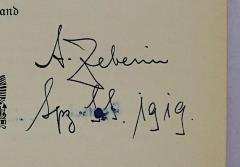 - (Schröder, Kurt), Von Hand: Name, Datum; 'A. Leberin [Lpz] [ff.] 1919.'. 