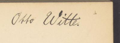 -, Von Hand: Name; 'Otto Witte'