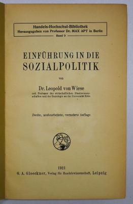 Bb 282&lt;2a&gt; : Einführung in die Sozialpolitik (1921)