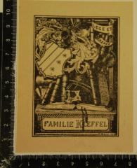 - (Kleffel), Etikett: Exlibris, Wappen, Name; 'Lege et Redde

Familie Kleffel'. 