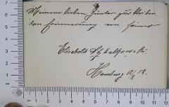 - (Kalkowski, Elisabeth ), Von Hand: Widmung; 'Meinem lieben Günter zur bleibenden Erinnerung von [ein unleserliches Wort] Elisabeth [ein unleserliches Wort] Kalkowski [?] Hamburg 12/2 12'. 