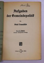Bb 308&lt;7&gt; : Aufgaben der Gemeindepolitik (1918)