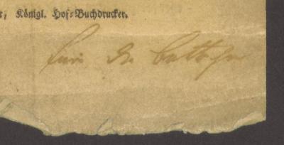 - (Dr. B[..]ttcher), Von Hand: Widmung; 'für Dr. B[..]ttcher'. 