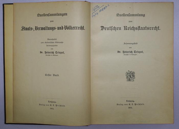 Bb 449 : Quellensammlung zum Deutschen Reichsstaatsrecht (1901)