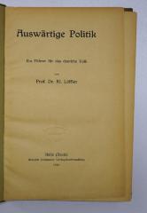 Bb 501 :  Auswärtige Politik : ein Führer für das deutsche Volk (1920)