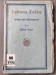 00/7170 : Ludwig Fulda : Leben und Lebenswerk  (1922)