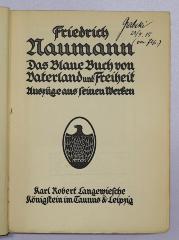 Bb 500 : Das Blaue Buch von Vaterland und Freiheit (1913)